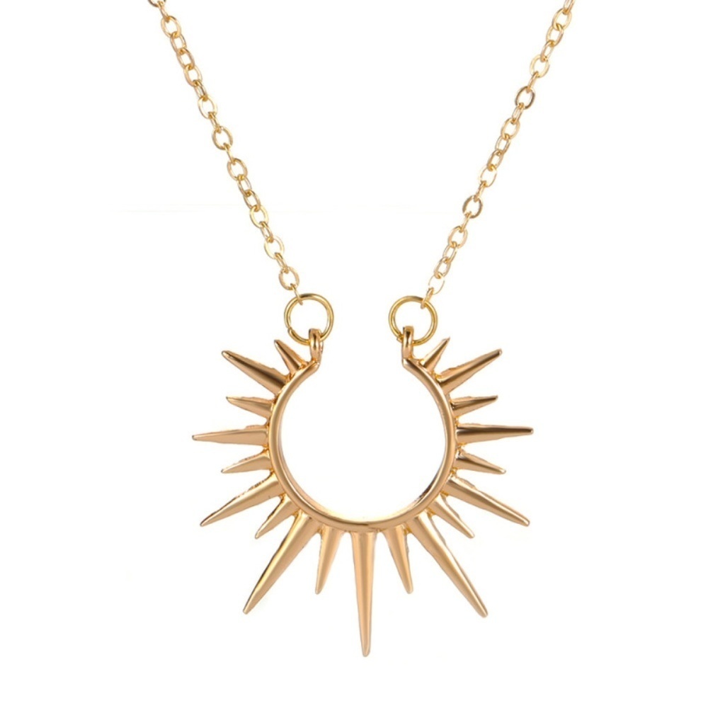*LISSANDRA* Gold Open Sun Shaped Fashion Necklace - Picture 2 of 3
